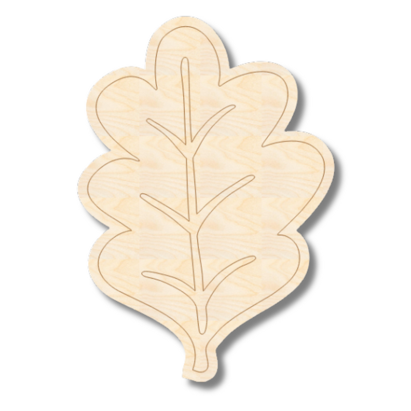 Unfinished Wood Etched Fall Leaf Shape | Paint By Line Crafts | up to 30" DIY