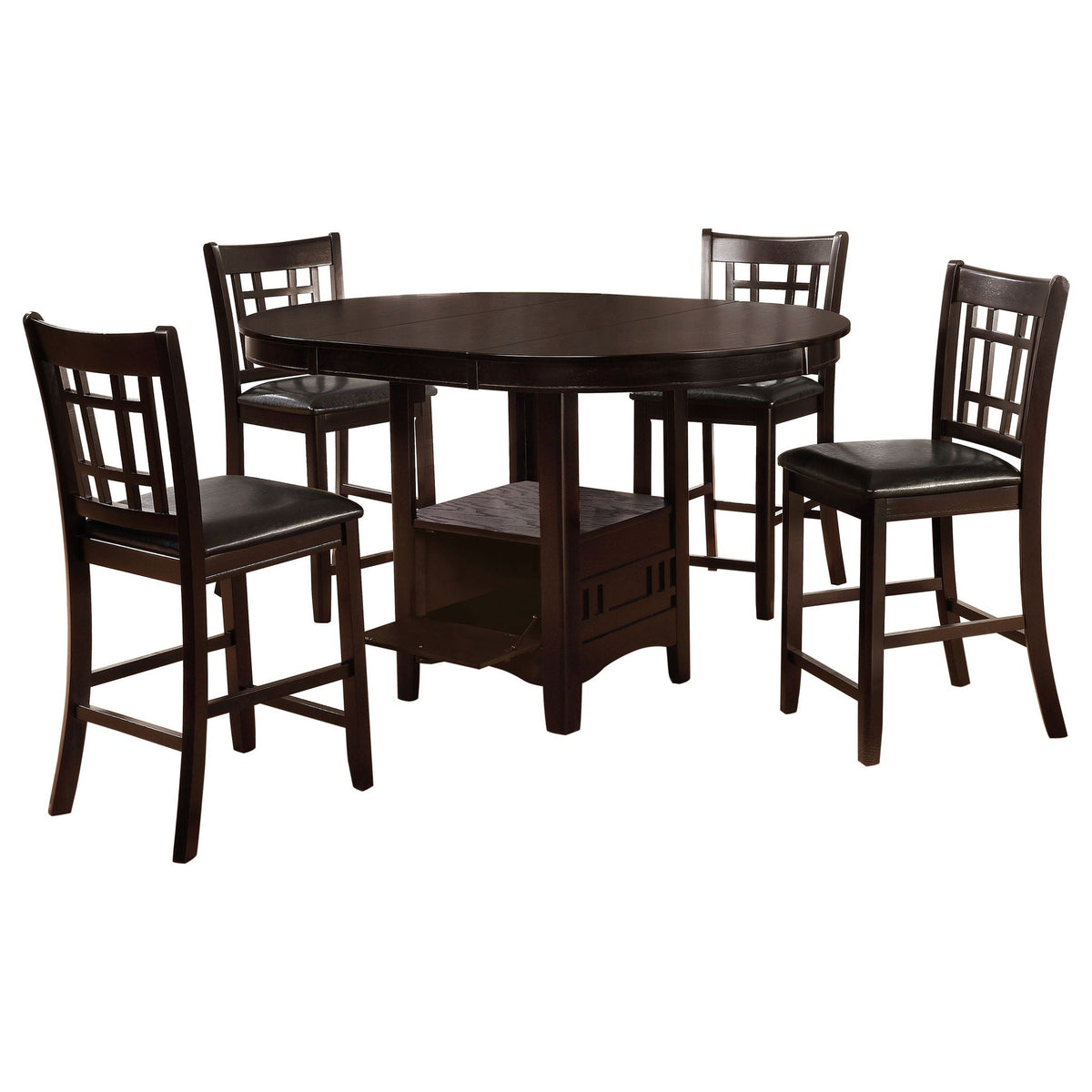 Lavon 5-piece Oval Counter Height Dining Set Espresso