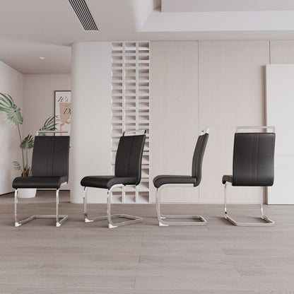 Modern Dining Chairs With Padded Seat, High Back