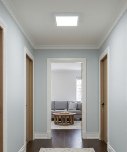11"W 1-Light Square LED Flush Mount Light Fixture White Acrylic Finish