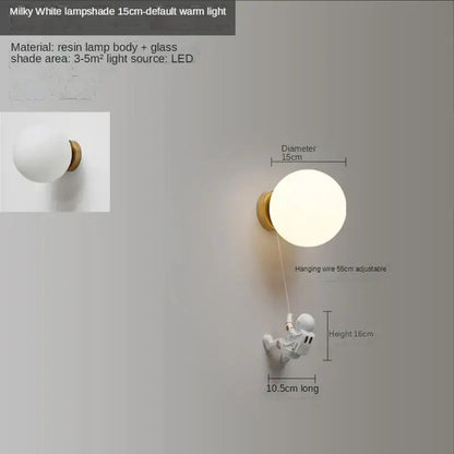 3d astronaut moon wall lamp for kids bedroom
