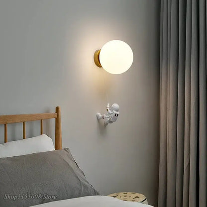 3d astronaut moon wall lamp for kids bedroom