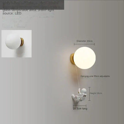 3d astronaut moon wall lamp for kids bedroom