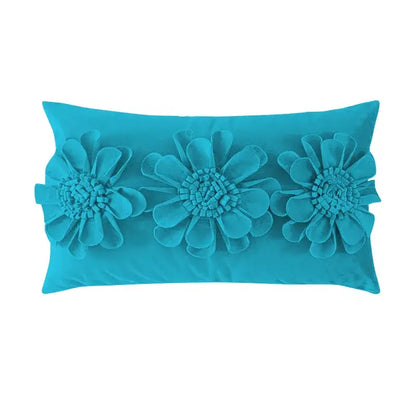 3d blue floral velvet cushion cover living room daisy pillowcase