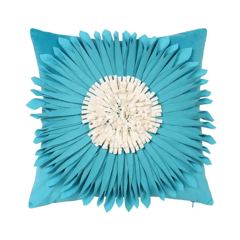 3d blue floral velvet cushion cover living room daisy pillowcase
