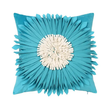 3d blue floral velvet cushion cover living room daisy pillowcase