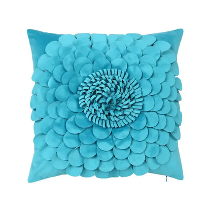 3d blue floral velvet cushion cover living room daisy pillowcase
