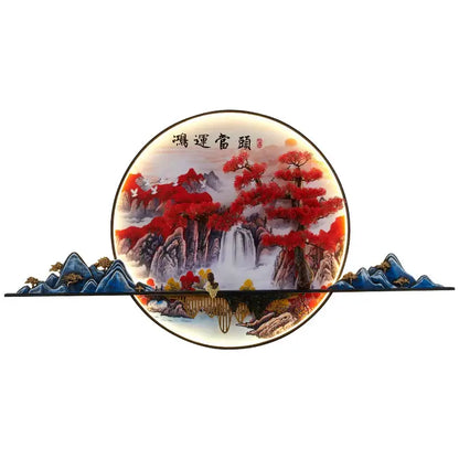 3d chinese pine landscape wall lamp living room warm backlit art
