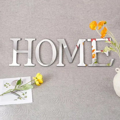 3d gold & silver mirror letters wall stickers – living room decor