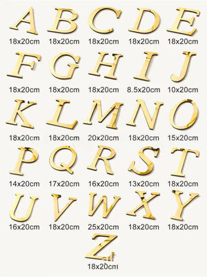 3d gold & silver mirror letters wall stickers – living room decor