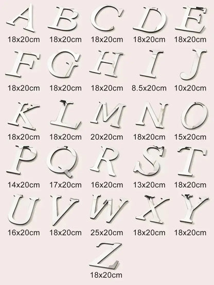 3d gold & silver mirror letters wall stickers – living room decor