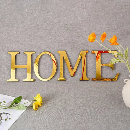 3d gold & silver mirror letters wall stickers – living room decor