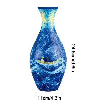 Artistic patterned puzzle vase building set for living room decor
