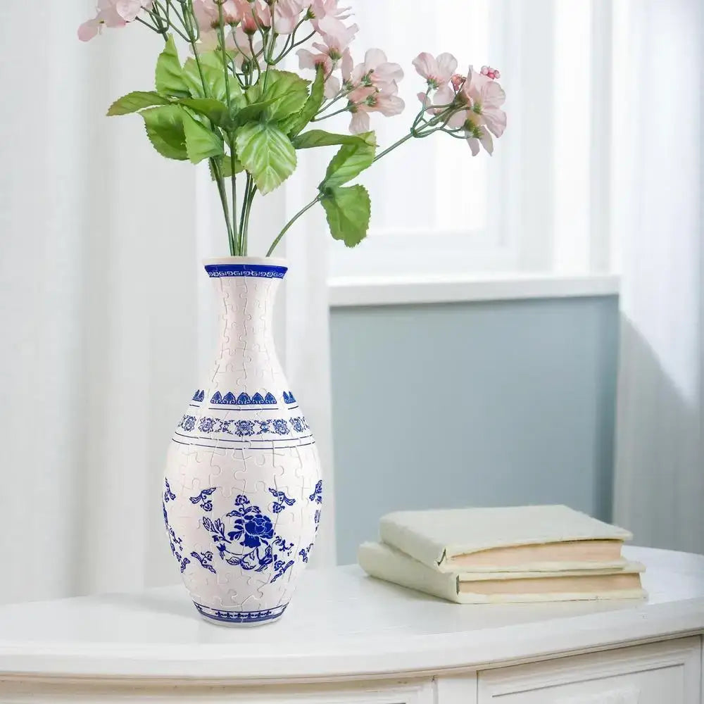 Artistic patterned puzzle vase building set for living room decor