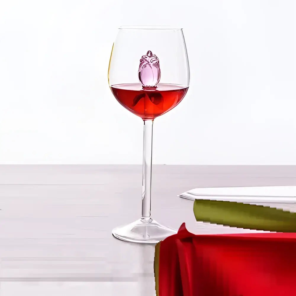 3d rose champagne flute glass – dining room pink flower goblet