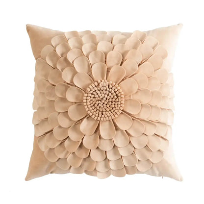 3d velvet flower pillow covers yellow & beige living room decor
