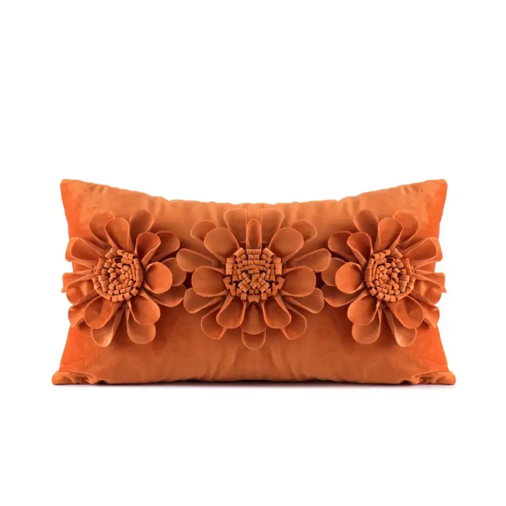 3d velvet flower pillow covers yellow & beige living room decor