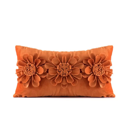3d velvet flower pillow covers yellow & beige living room decor