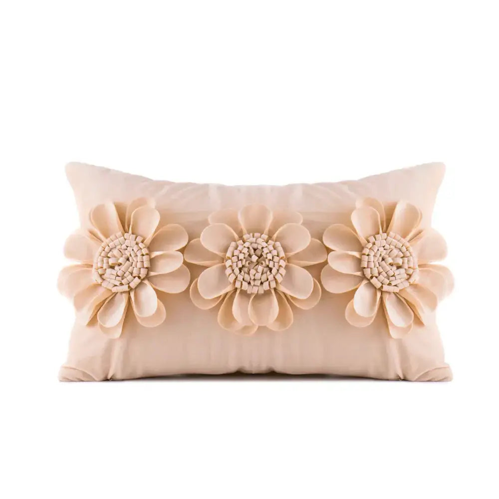 3d velvet flower pillow covers yellow & beige living room decor