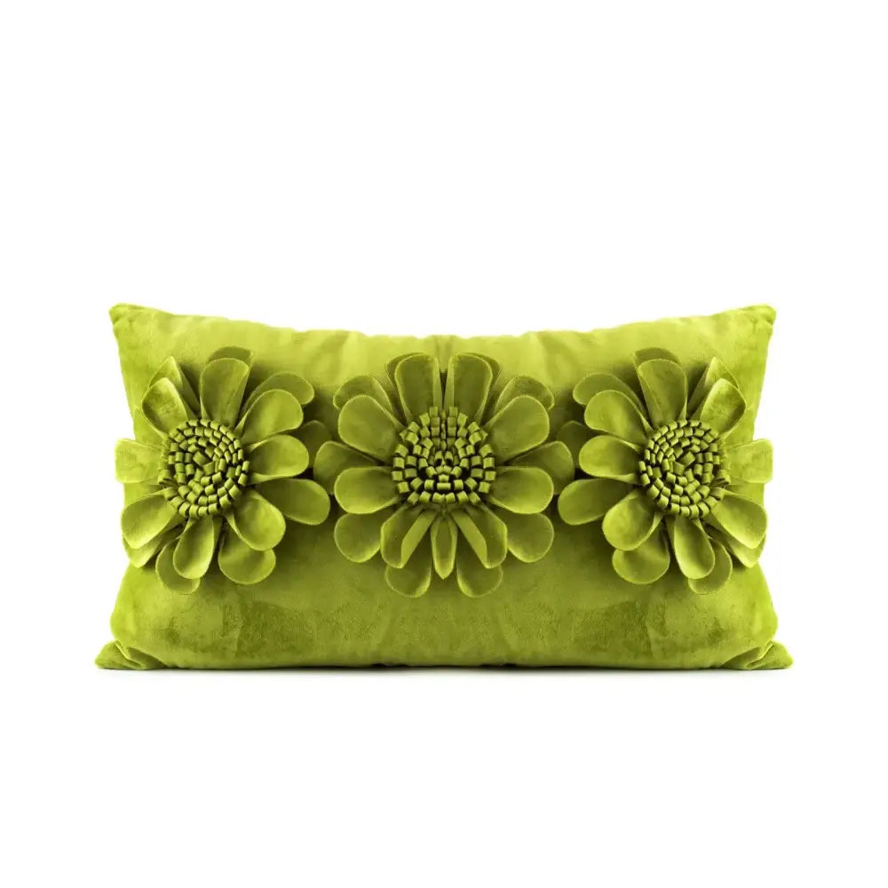 3d velvet flower pillow covers yellow & beige living room decor