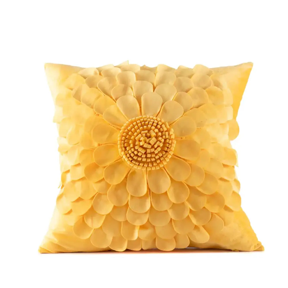 3d velvet flower pillow covers yellow & beige living room decor