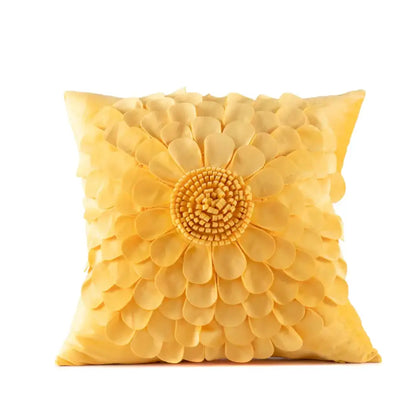 3d velvet flower pillow covers yellow & beige living room decor