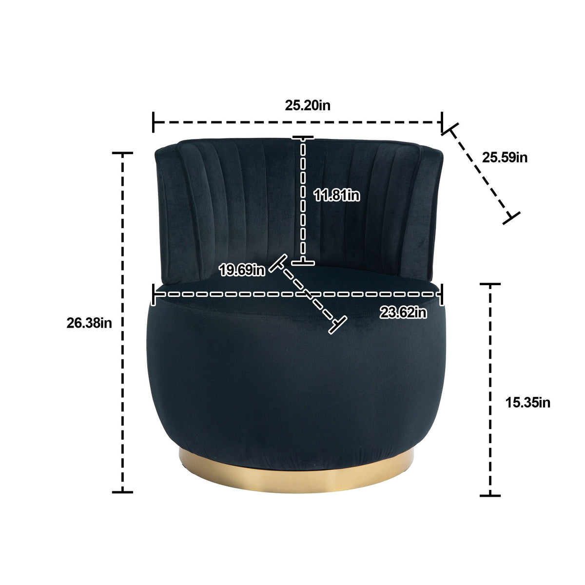 360 Degree Swivel Cuddle Barrel Accent Sofa Chair