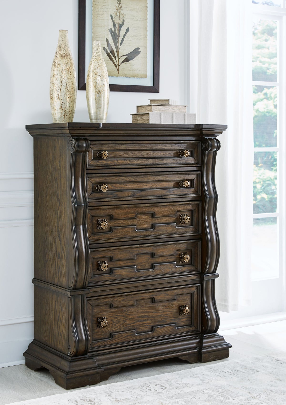 Maylee - Five Drawer Chest - Dark Brown