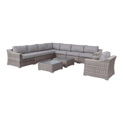 Outdoor Wicker Conversation Set With Cushions, All Weather