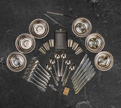 “Odin" Grilling Accessories BBQ Skewers Set  in a Wooden Case, 45 items