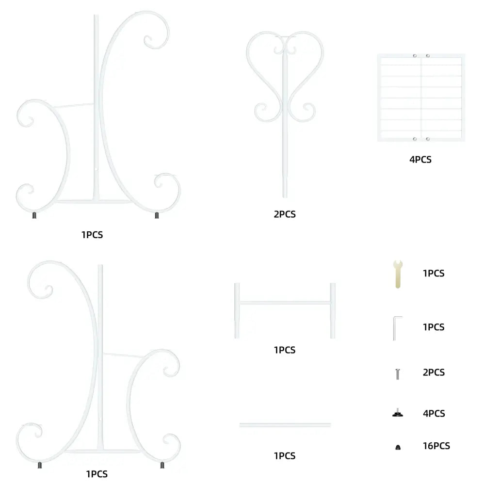 Ornate black 4 tier metal plant stand for living room garden