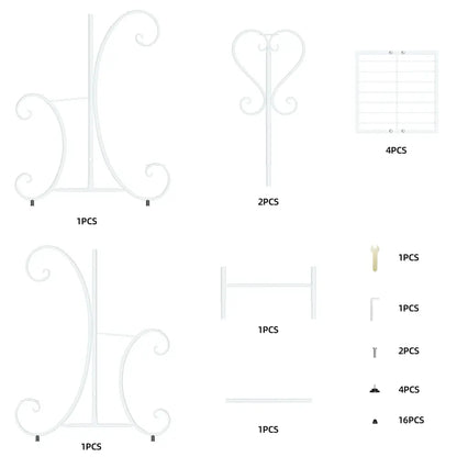 Ornate black 4 tier metal plant stand for living room garden