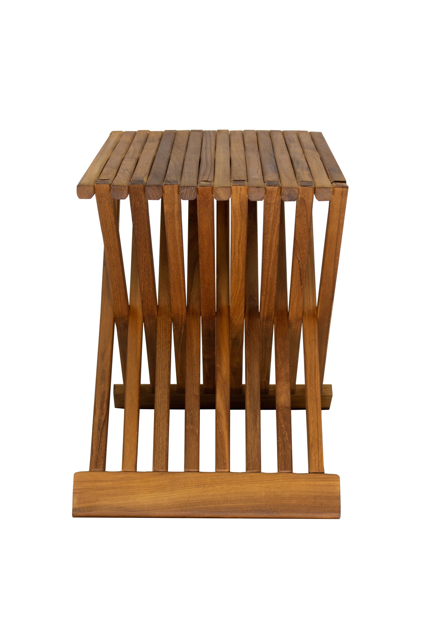 Winchester Teak Shower and Bath Folding Stool with Horizontal Slats