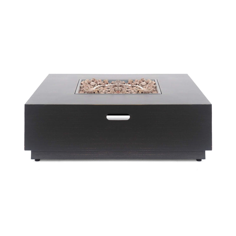 Alora 40-Inch 50K BTU Modern Outdoor Square Iron Backyard Patio Fire Pit (SAK31635)