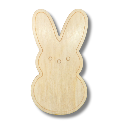 Unfinished Wood Etched Marshmallow Bunny Shape | Paint By Line Crafts | up to 30" DIY