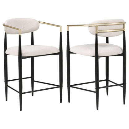 Tina Fabric Upholstered Counter Chair Beige (Set of 2)