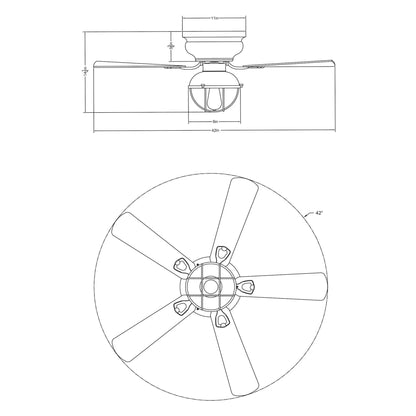 42" Traditional Flush Mount Reversible Ceiling Fan with Lighting and Remote Control