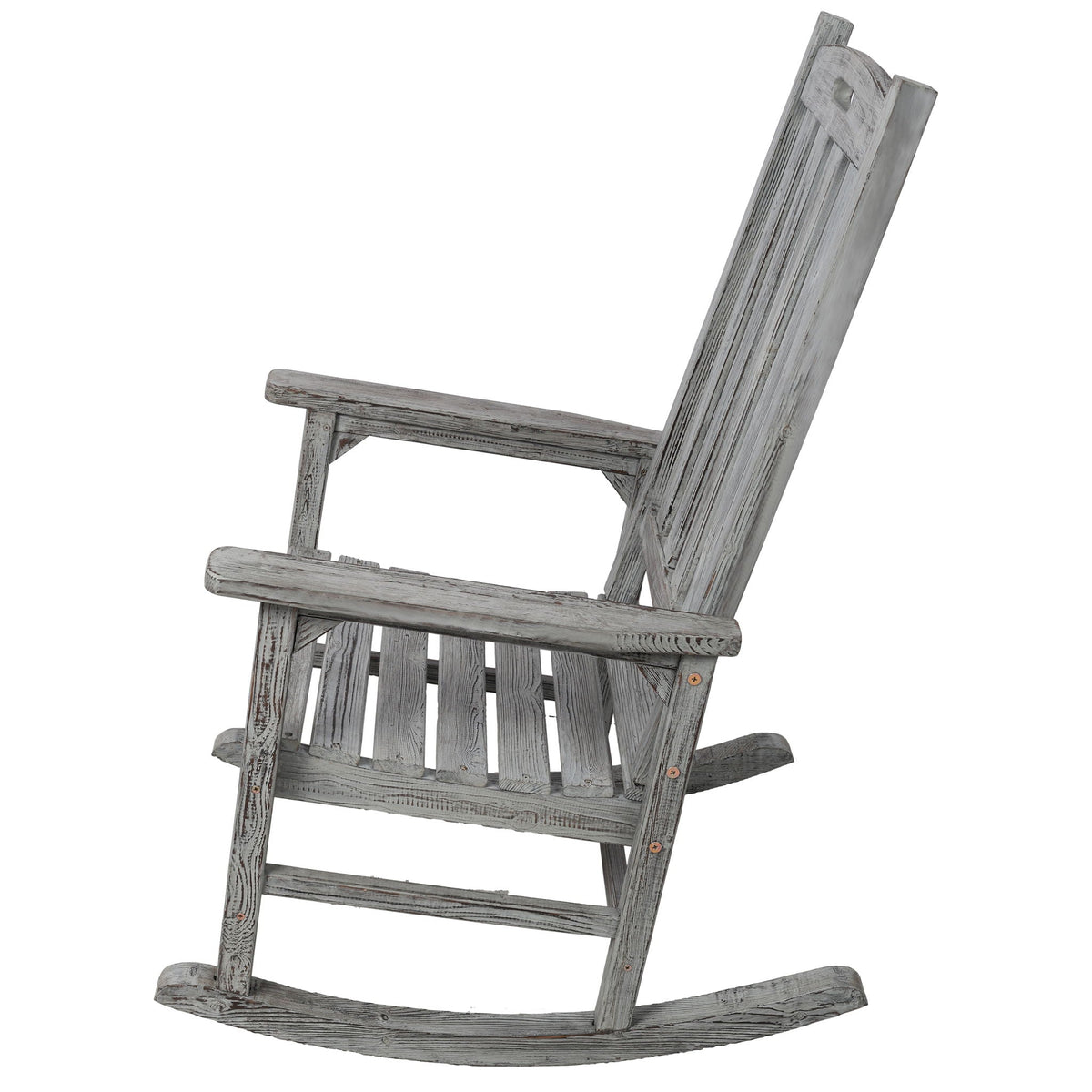 Oversized Porch Rocker Chair With Wide Seat And Tall Backrest