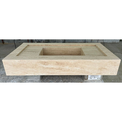 HANDCRAFTED CUSTOM TRAVERTINE SINK (TR-072)