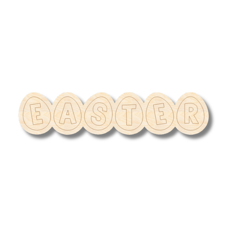 Unfinished Wood Etched Easter Eggs Shape | Paint By Line Crafts | up to 30" DIY