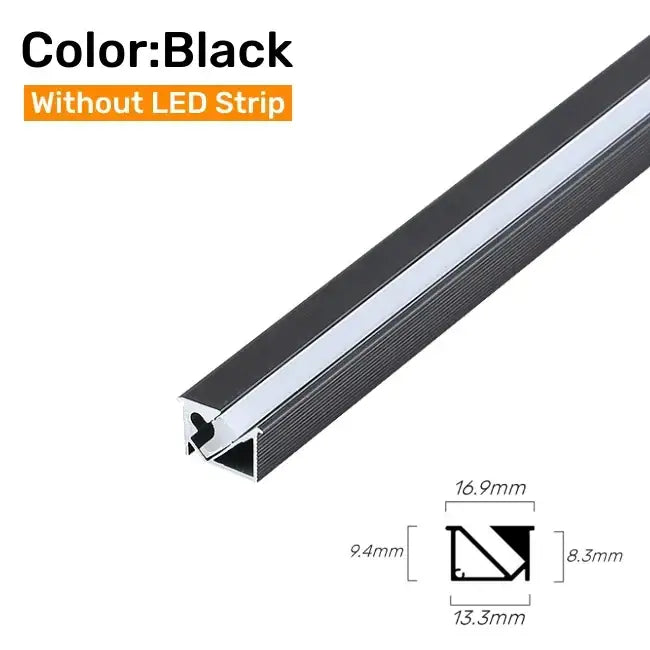 45 degree led aluminum profile corner trim kitchen backlight