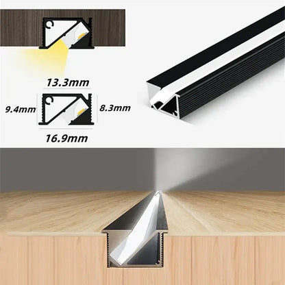 45 degree led aluminum profile corner trim kitchen backlight
