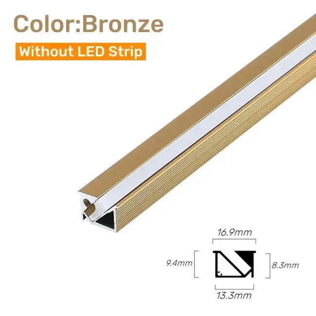 45 degree led aluminum profile corner trim kitchen backlight