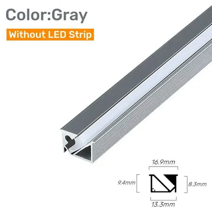 45 degree led aluminum profile corner trim kitchen backlight