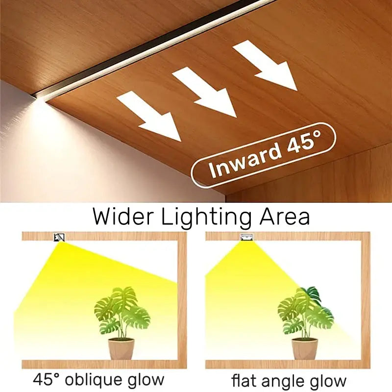 45 degree led aluminum profile corner trim kitchen backlight