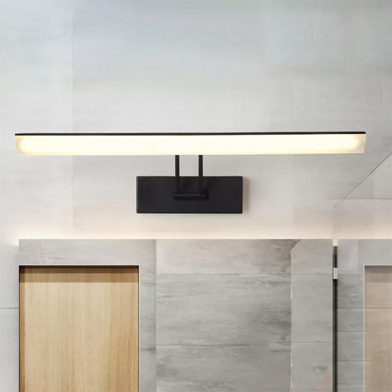 DecorBites™ Modern Rectangular Wall Light - Black/White - 16.5"/20.5" W LED Acrylic Vanity Lighting - Warm/White for Bathroom
