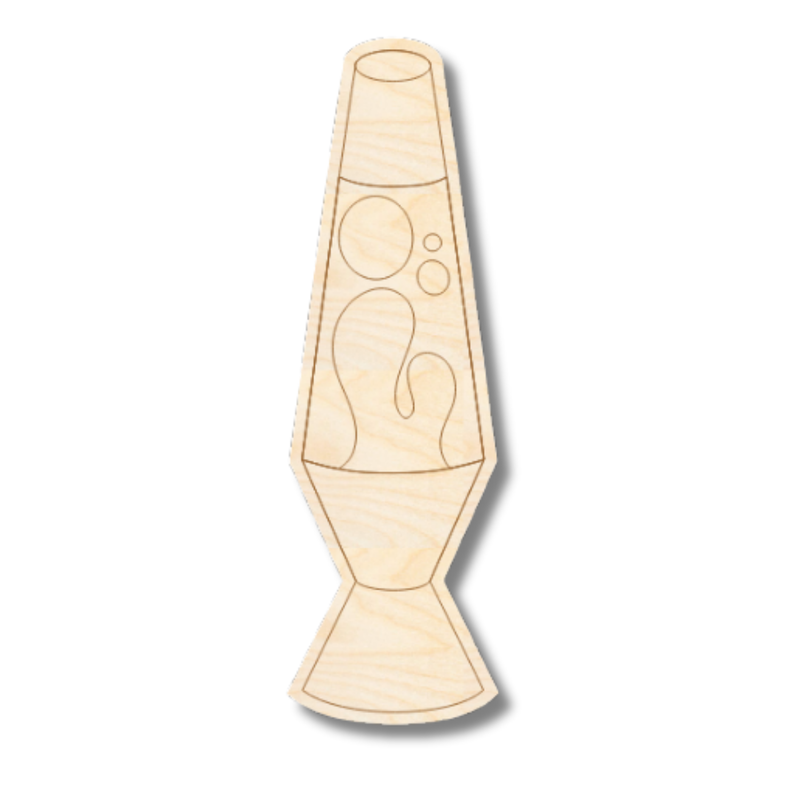 Unfinished Wood Etched Lava Lamp Shape | Paint By Line Crafts | up to 30" DIY