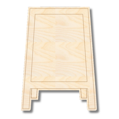 Unfinished Wood Etched Chalk Easel Shape | Paint By Line Crafts | up to 30" DIY