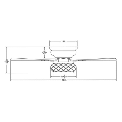48" Antwerp Farmhouse Flush Mount Reversible Ceiling Fan with Lighting and Remote Control