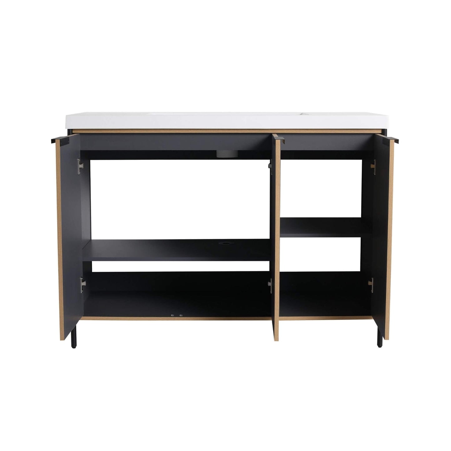 Nuvia 48-Inch Modern Light Coffee Freestanding Vanity With Resin Sink (SAK97502)